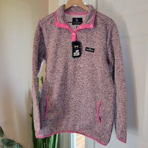 NEW Simply Southern Pink Fleece Pullover 1/4 Snap, Size Womens XXL